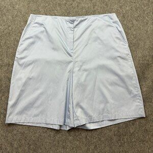 Misook High Waist Flat Front Bermuda Shorts Women's Size XL Light Blue NWT